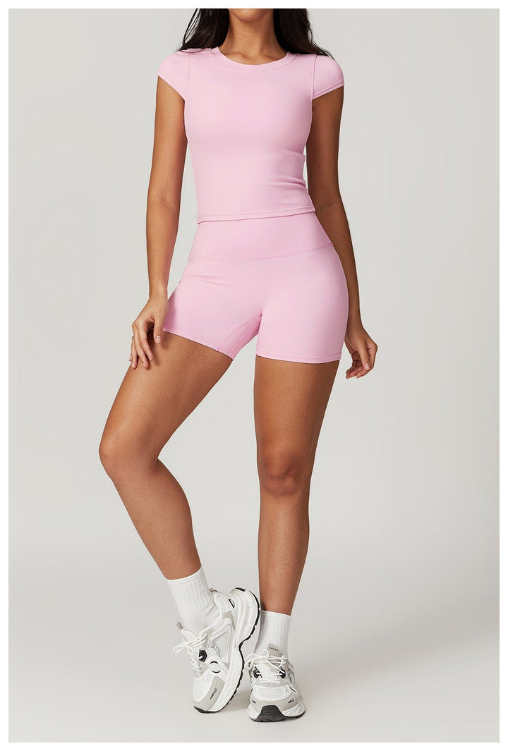 Valantomode | High-Waisted Seamless Fitness Shorts for Women - Booty-Lifting, Squat-Proof Workout Shorts