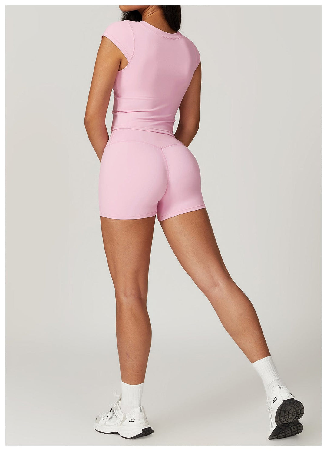 Valantomode | High-Waisted Seamless Fitness Shorts for Women - Booty-Lifting, Squat-Proof Workout Shorts
