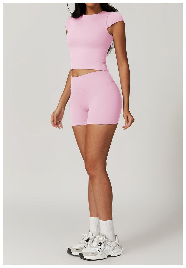 Valantomode | High-Waisted Seamless Fitness Shorts for Women - Booty-Lifting, Squat-Proof Workout Shorts