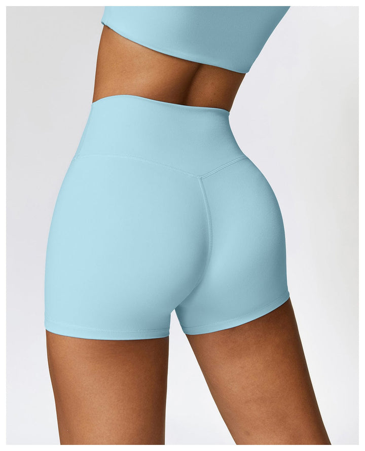 Valantomode | High-Waisted Seamless Fitness Shorts for Women - Booty-Lifting, Squat-Proof Workout Shorts