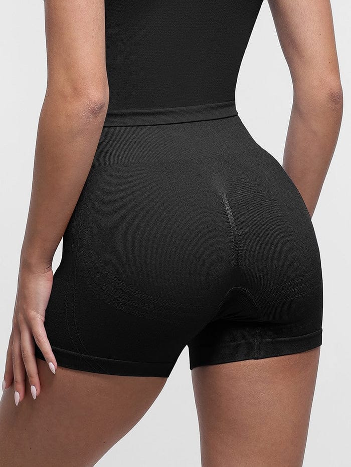 Valantomode | High-Waisted Seamless Tummy Control Peach Butt Shaping Yoga Shorts - Breathable Activewear
