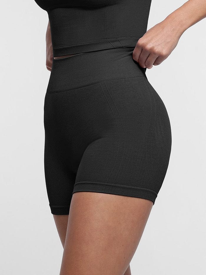 Valantomode | High-Waisted Seamless Tummy Control Peach Butt Shaping Yoga Shorts - Breathable Activewear