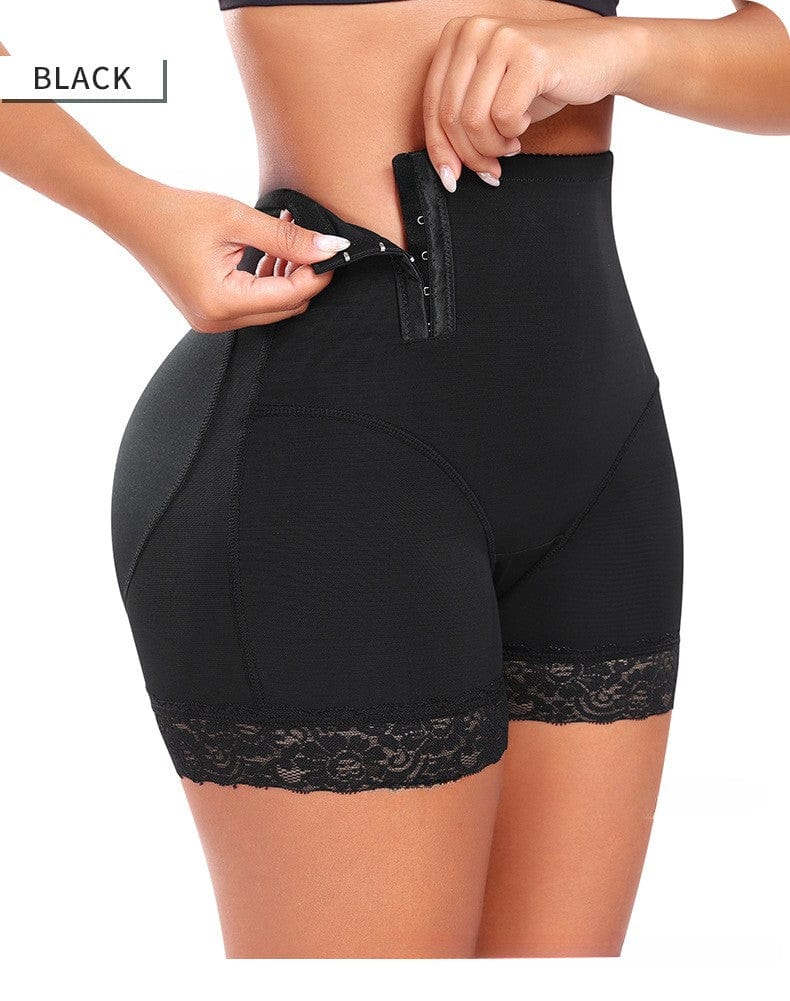 Valantomode | Lace Waist Trainer Shaper Shorts with Side Buckle Fastening