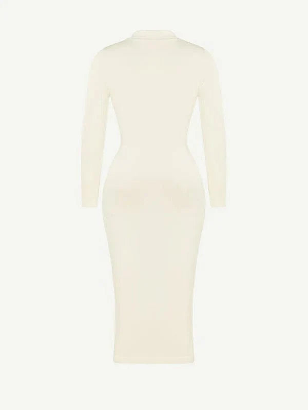 Valantomode | Retro Long Sleeve Shapewear Dress with Tummy Control