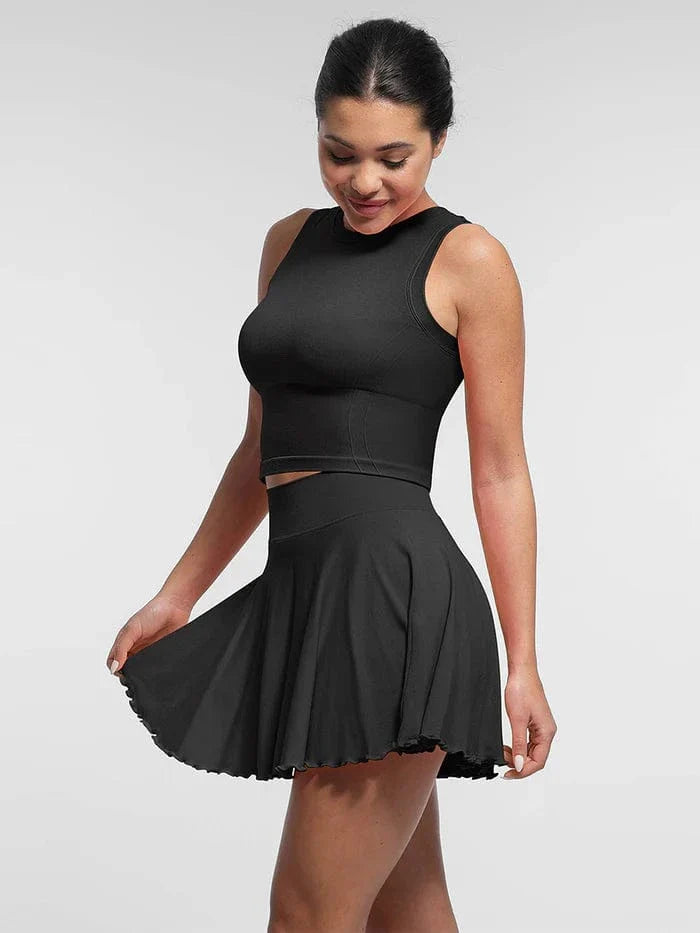 Valantomode | Women's Tennis Skirt with Built-In Shorts and Pockets for Active Wear