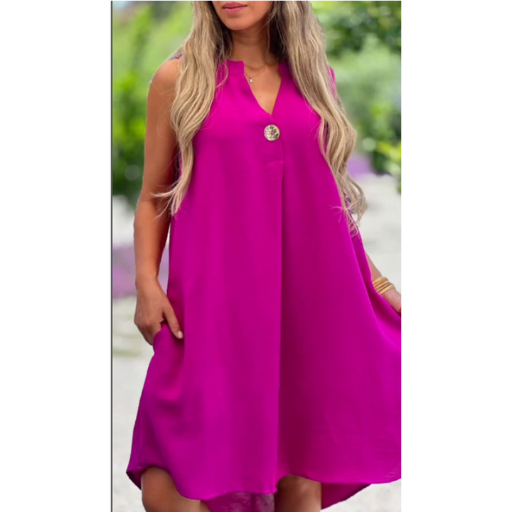 Valantomode | Dress - Sleeveless V-Neck