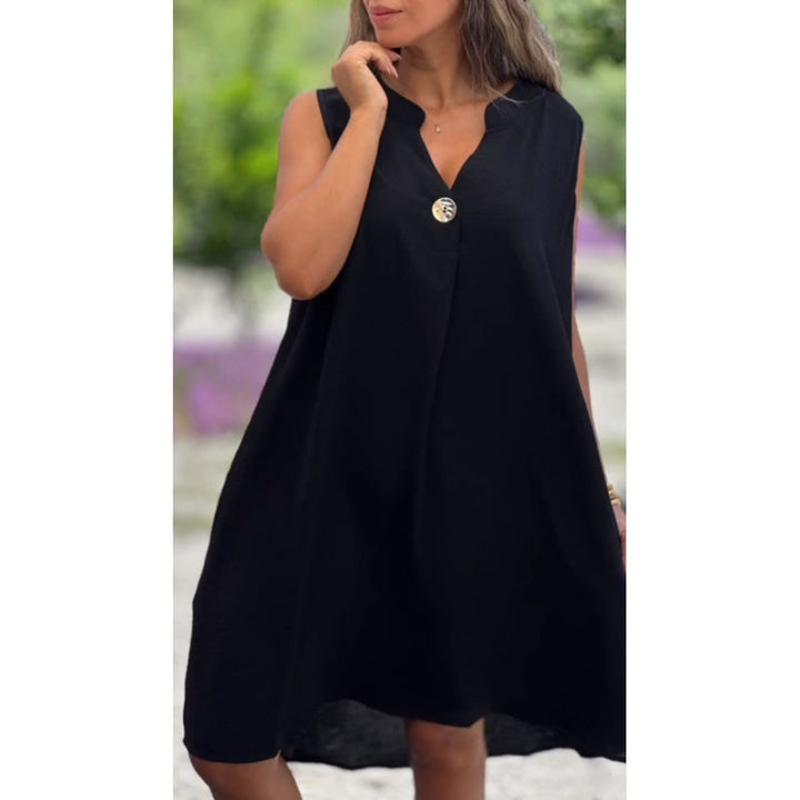 Valantomode | Dress - Sleeveless V-Neck