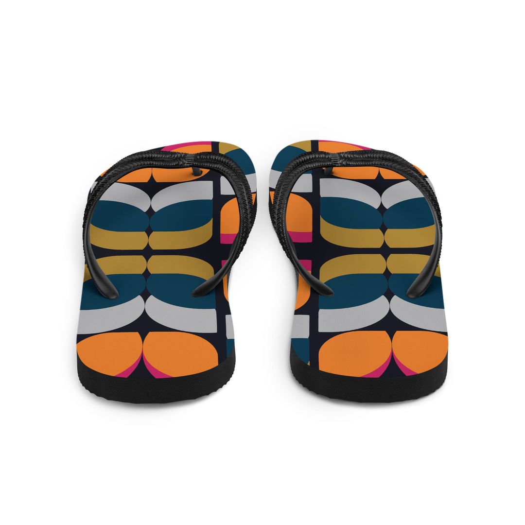 Valantomode | Women's Flip-Flops - Retro Citrus Print Beach Sandals