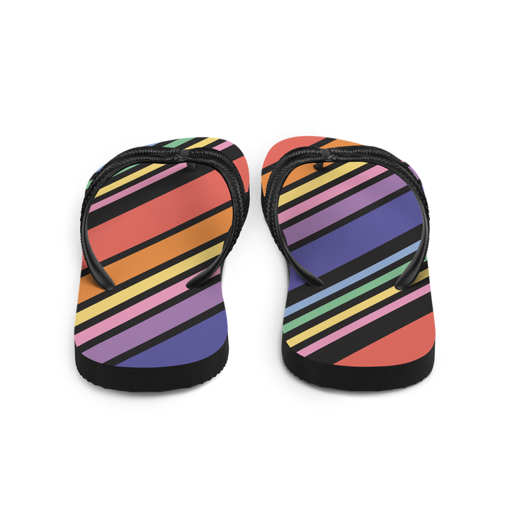 Valantomode | Women's Striped Flip-Flops - Beach Sandals