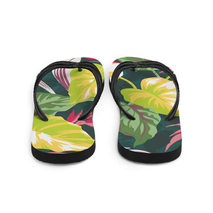 Valantomode | Women's Tropical Print Flip-Flops - Beach Sandals