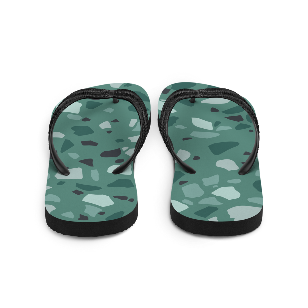 Valantomode | Women's Forest Green Pebble Flip-Flops - Comfort Sandals