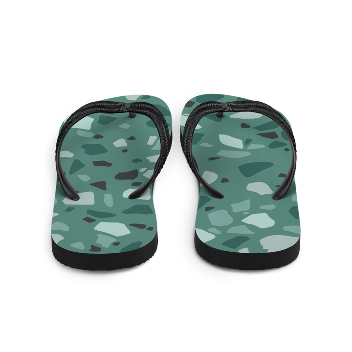 Valantomode | Women's Forest Green Pebble Flip-Flops - Comfort Sandals