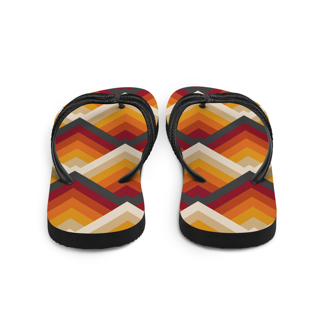Valantomode | Women's Flip-Flops - Sunset Chevron Beach Sandals