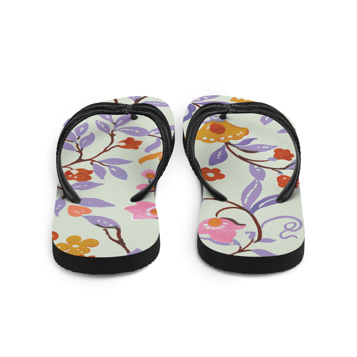 Valantomode | Women's Lavender Floral Flip-Flops - Cushioned Sandals
