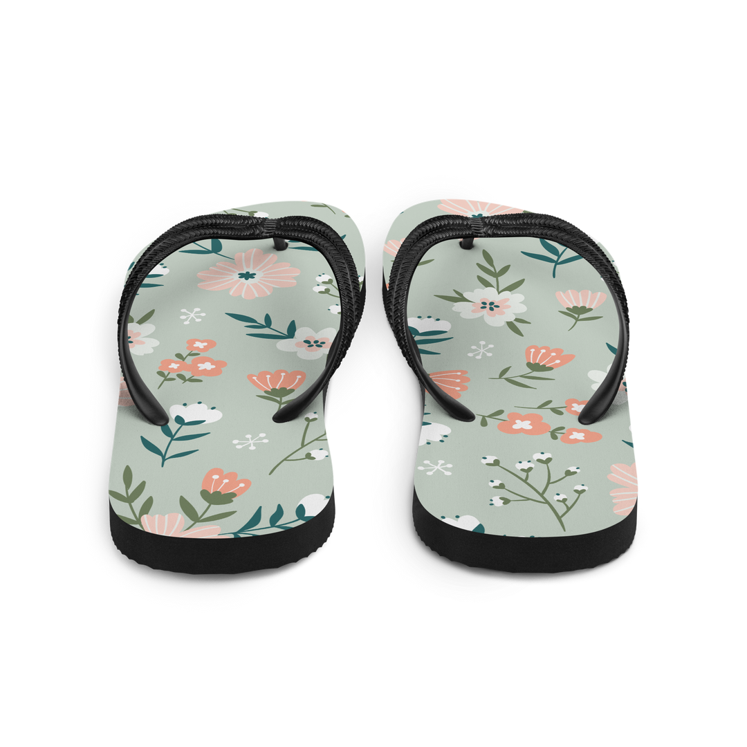 Valantomode | Women's Garden Floral Flip-Flops - Cushioned Comfort