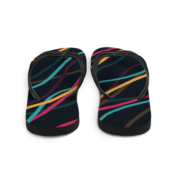 Valantomode | Women's Black Wave Flip-Flops - Beach Comfort