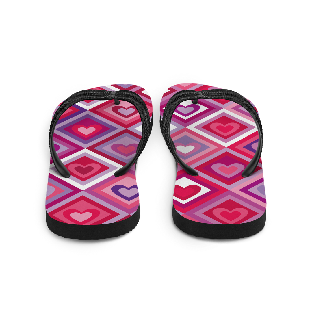 Valantomode | Women's Heart-Print Beach Flip-Flops