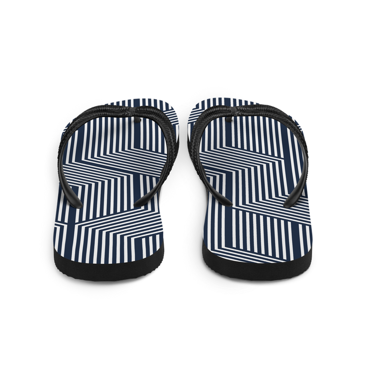 Valantomode | Women's Navy Maze Flip-Flops - Cushioned Beach Sandals
