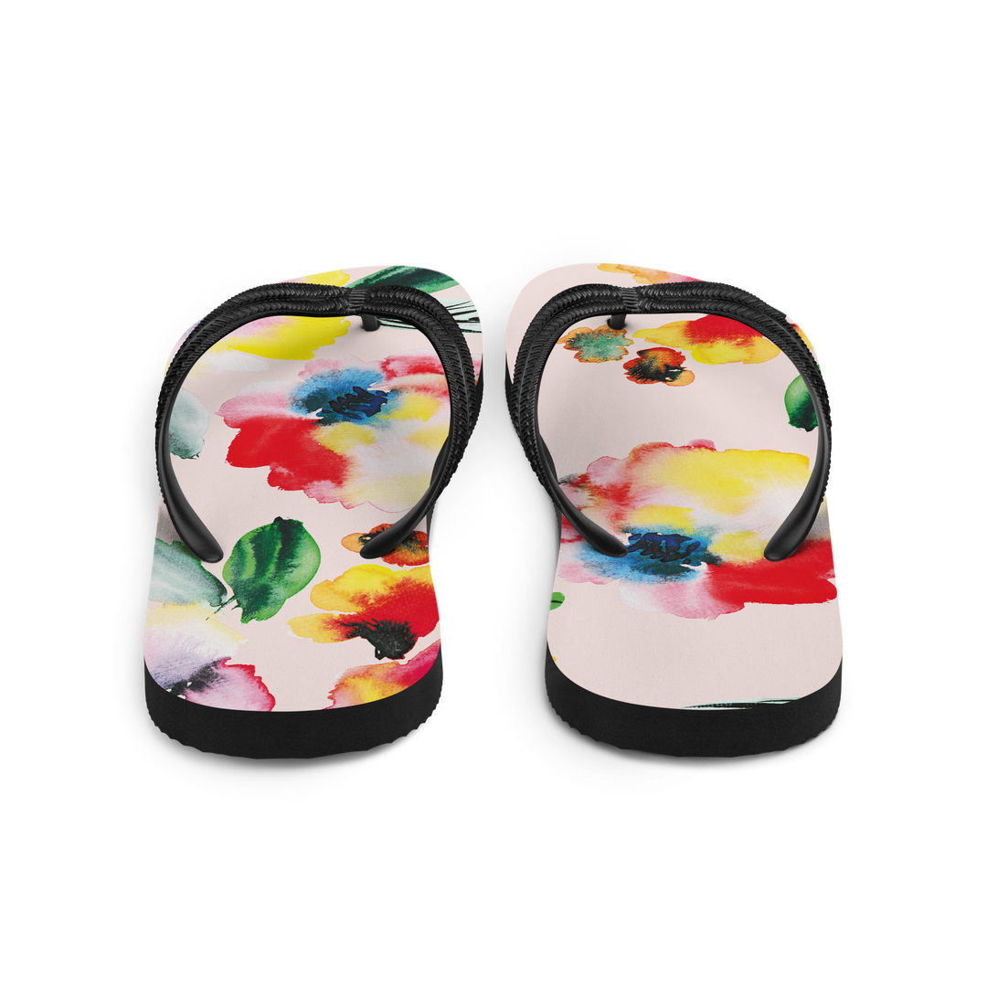 Valantomode | Women's Floral Flip-Flops - Beach Sandals