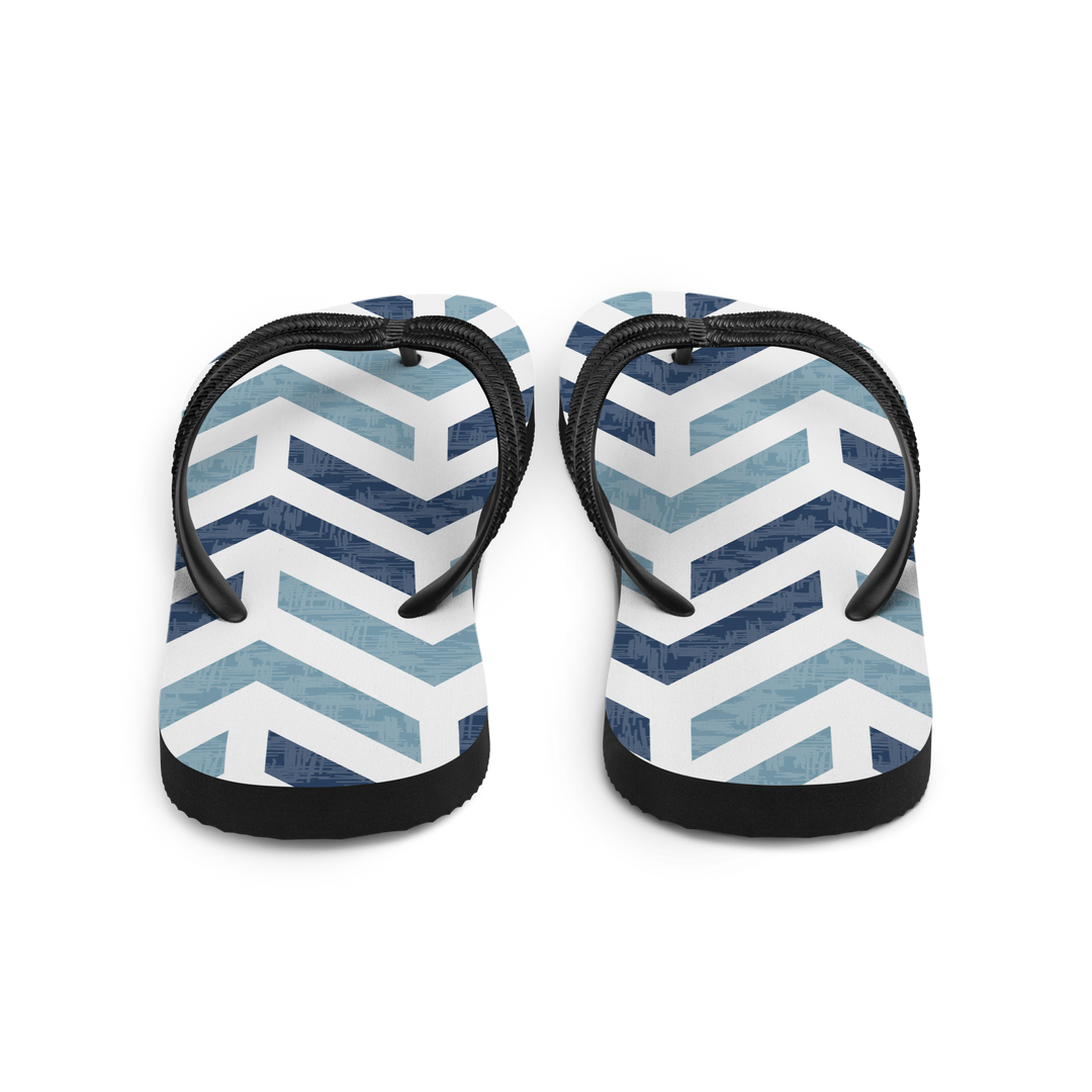 Valantomode | Women's Chevron Flip Flops - Cushioned Beach Sandals