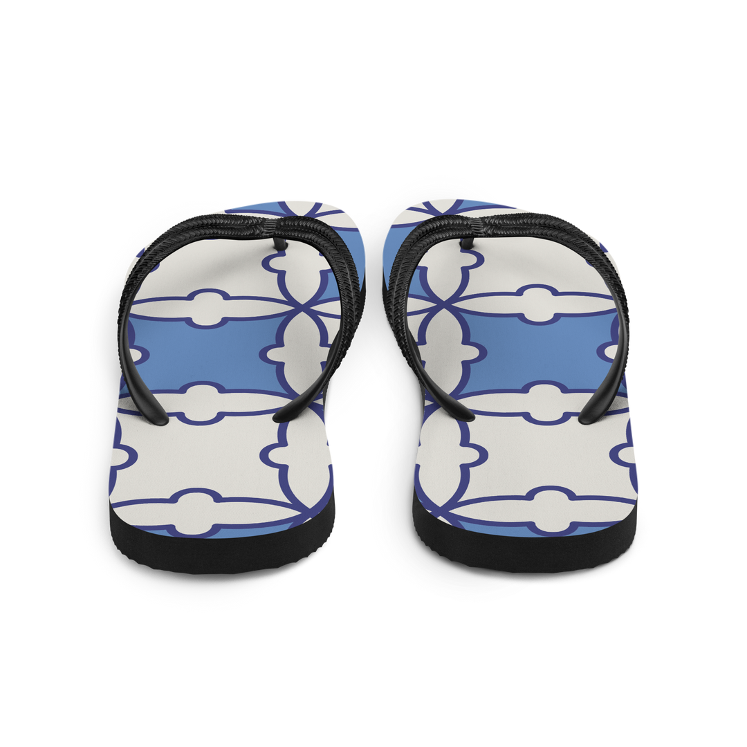 Valantomode | Women's Azure Mosaic Flip-Flops - Beach Sandals