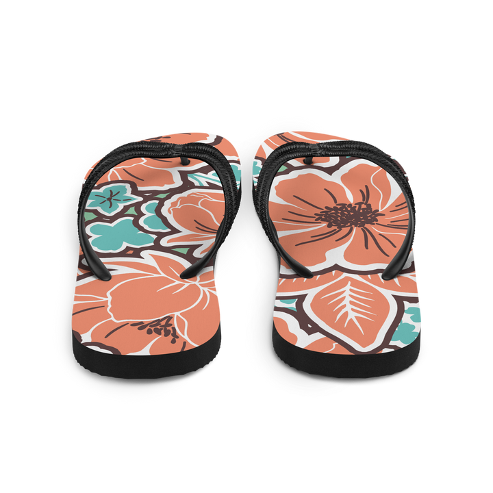 Valantomode | Women's Coral Hibiscus Beach Flip-Flops