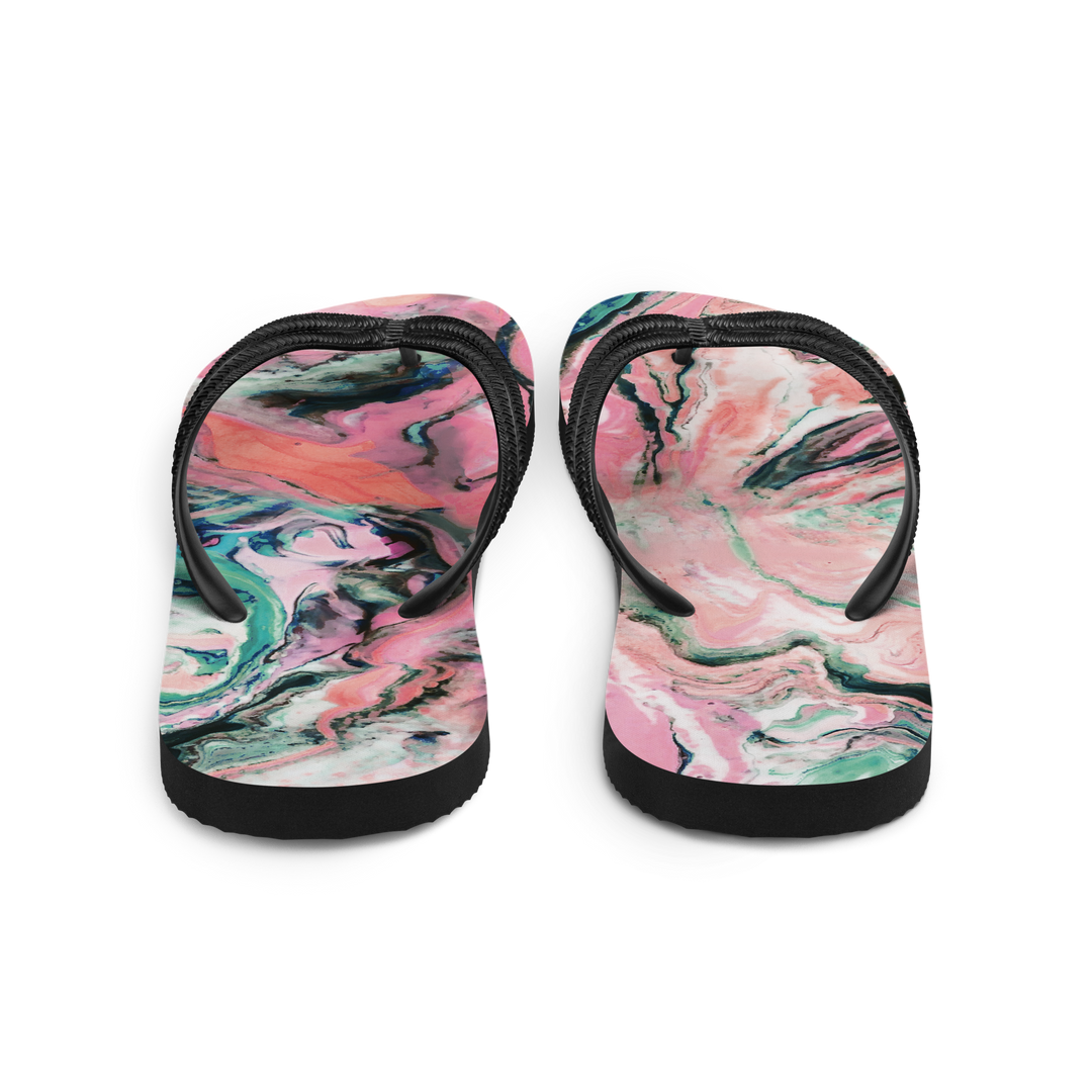 Valantomode | Women's Coral Swirl Flip-Flops - Beach Sandals