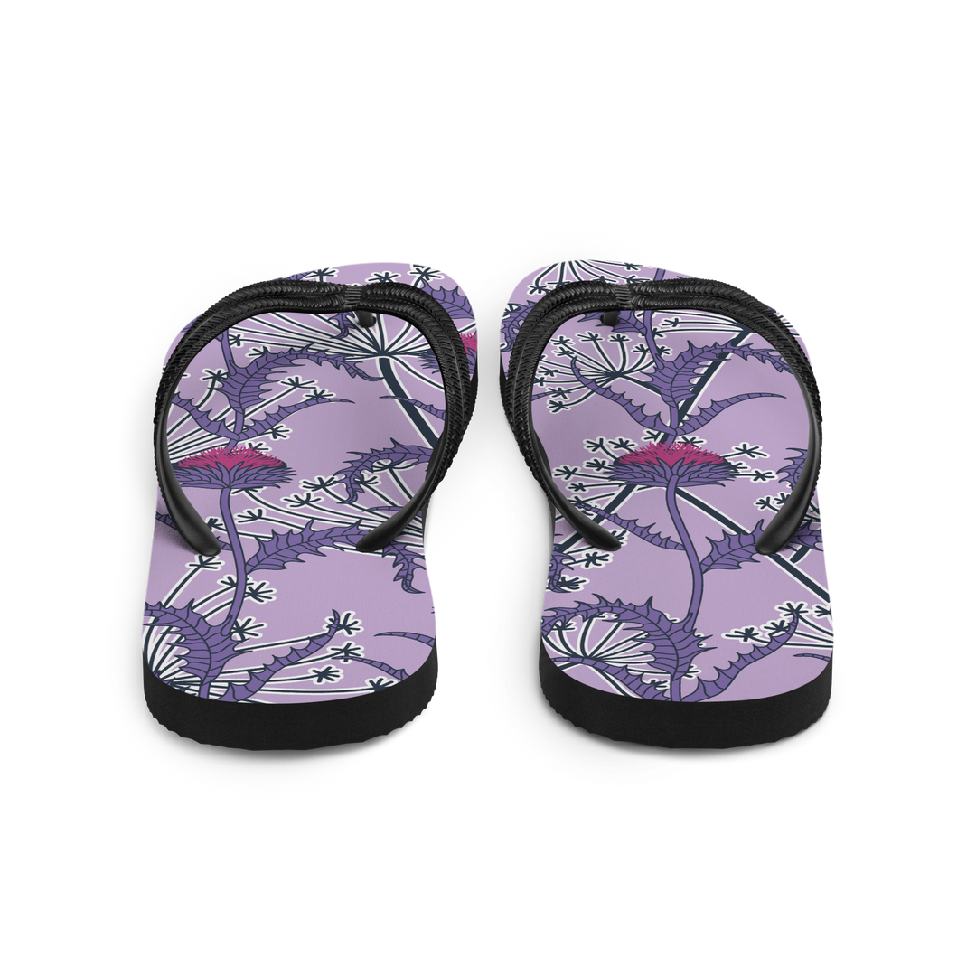 Valantomode | Women's Floral Flip-Flops - Thistle Bloom Sandals