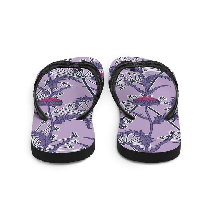 Valantomode | Women's Floral Flip-Flops - Thistle Bloom Sandals
