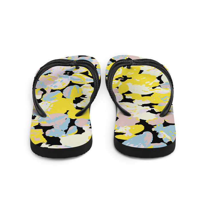 Valantomode | Women's Lemon Print Flip-Flops, Cushioned Summer Sandals