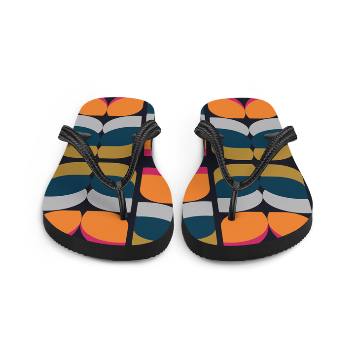 Valantomode | Women's Flip-Flops - Retro Citrus Print Beach Sandals