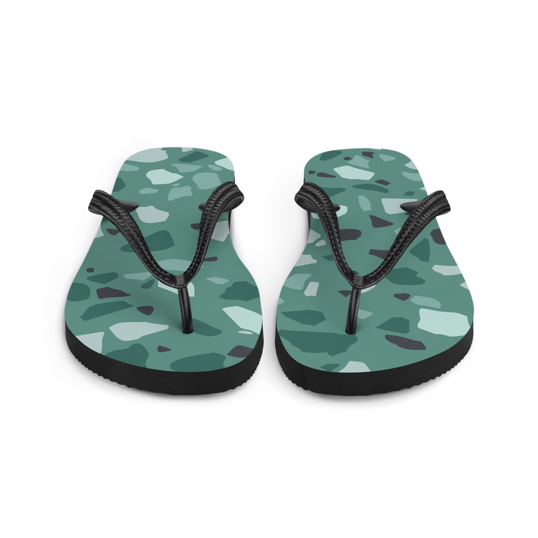 Valantomode | Women's Forest Green Pebble Flip-Flops - Comfort Sandals