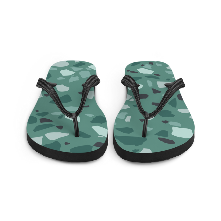 Valantomode | Women's Forest Green Pebble Flip-Flops - Comfort Sandals