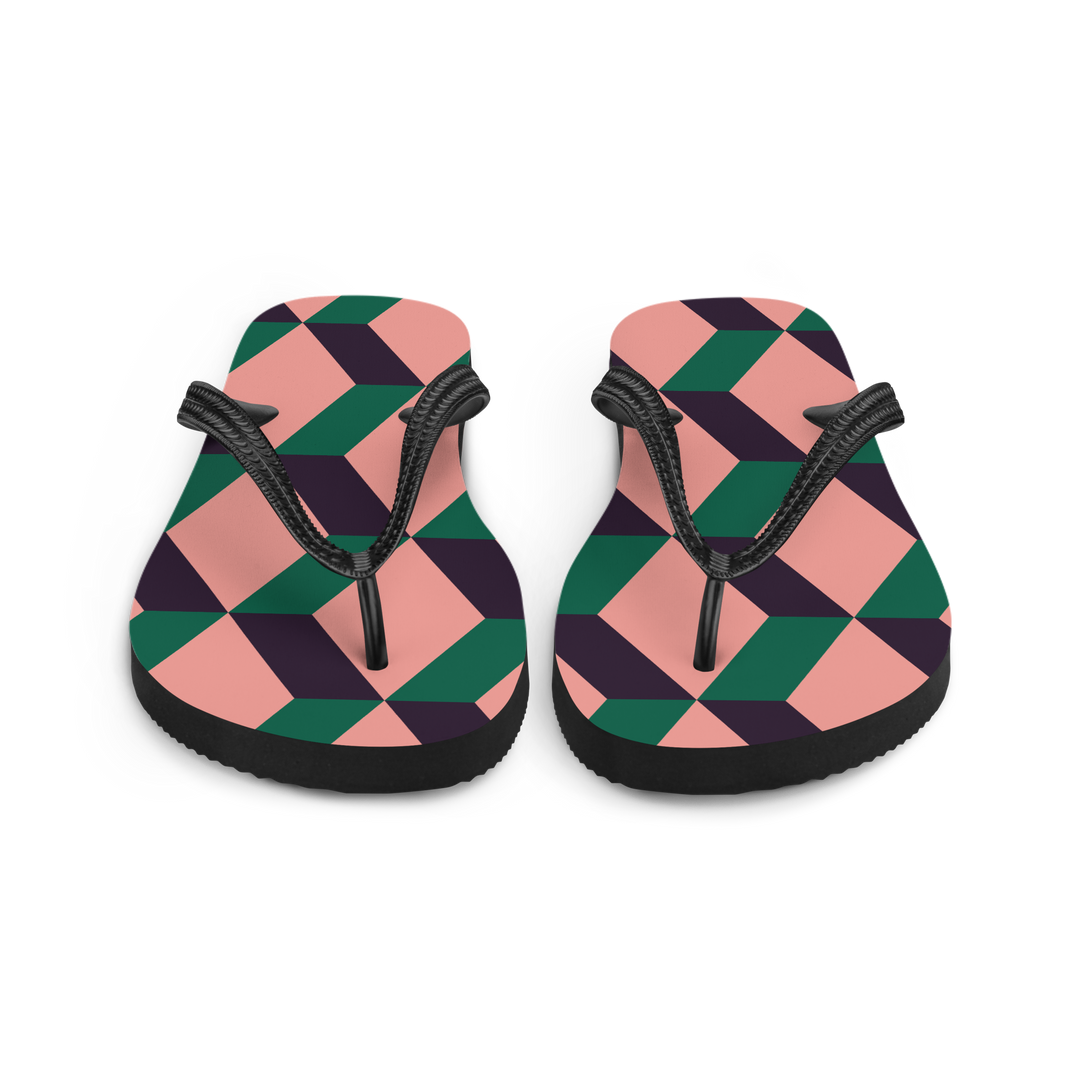 Valantomode | Women's Geometric Flip-Flops - Beach Comfort Sandals