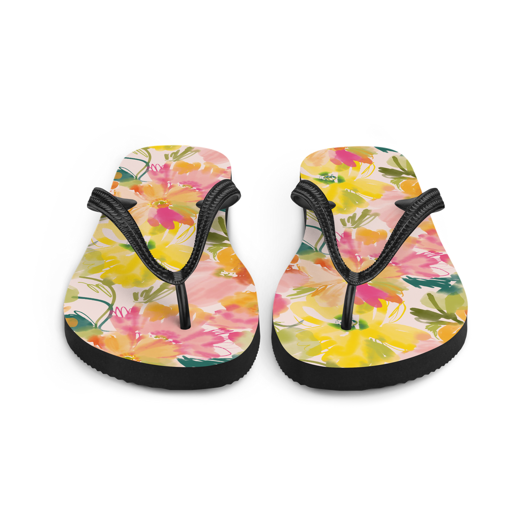 Valantomode | Women's Blossom Joy Floral Beach Flip-Flops