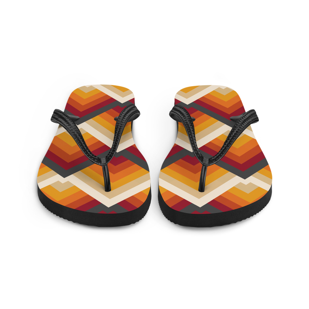 Valantomode | Women's Flip-Flops - Sunset Chevron Beach Sandals