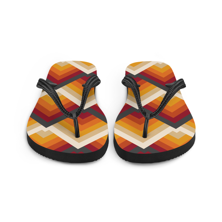 Valantomode | Women's Flip-Flops - Sunset Chevron Beach Sandals