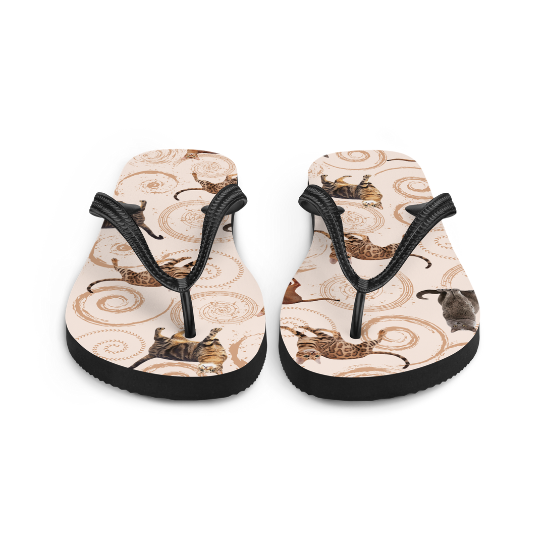 Valantomode | Women's Flip-Flops - Whisker Swirl Beach Sandals