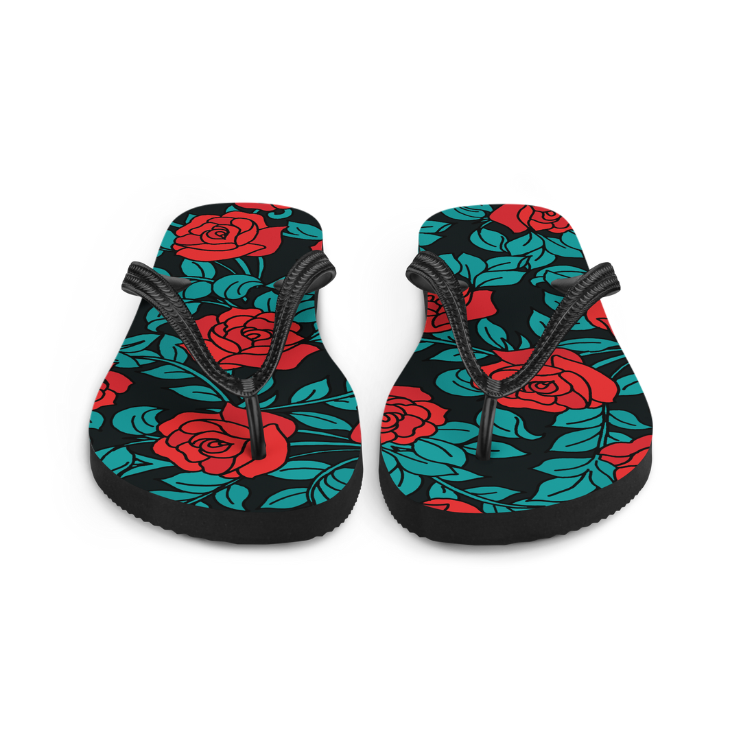 Valantomode | Women's Rose Floral Beach Flip-Flops