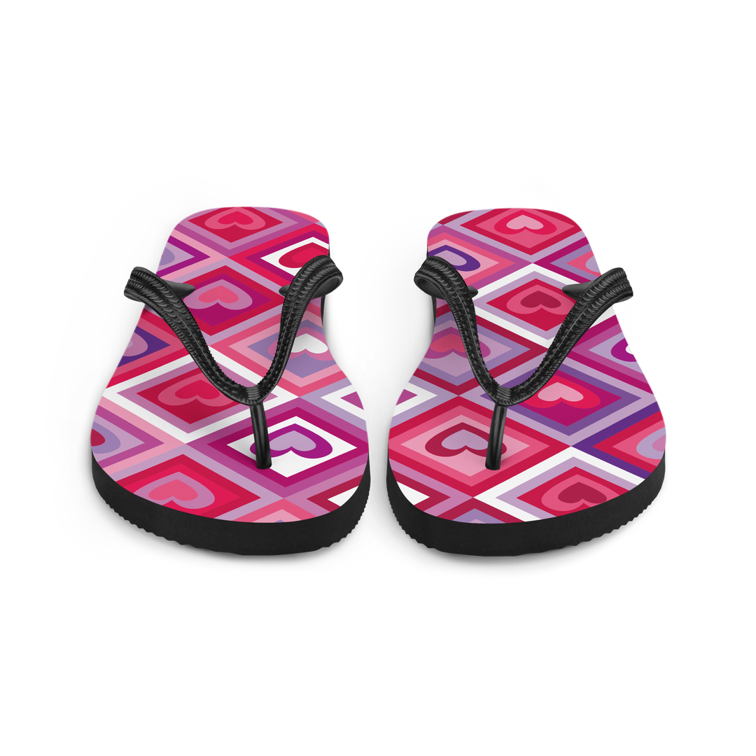 Valantomode | Women's Heart-Print Beach Flip-Flops