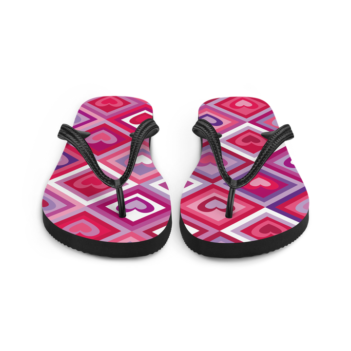 Valantomode | Women's Heart-Print Beach Flip-Flops
