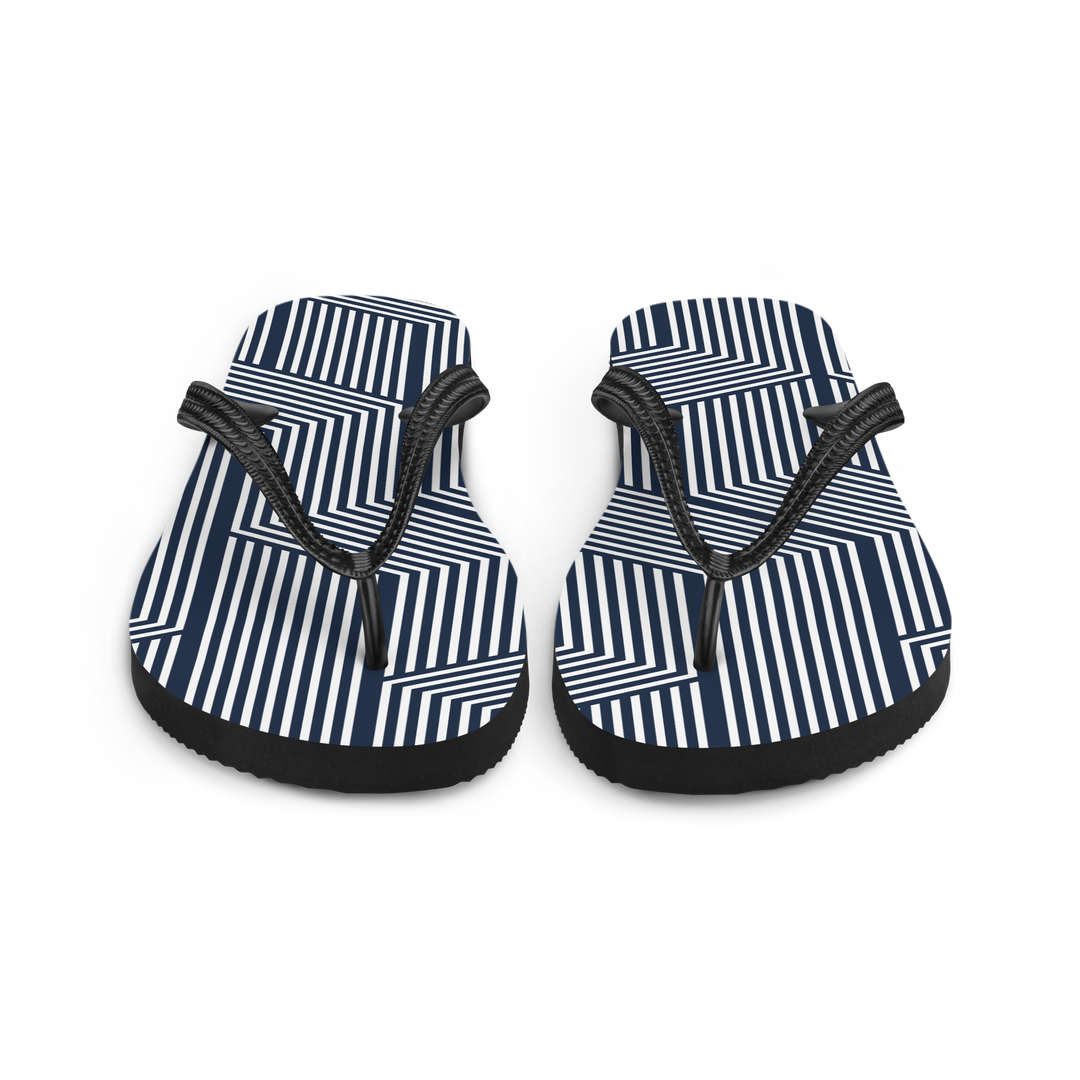 Valantomode | Women's Navy Maze Flip-Flops - Cushioned Beach Sandals