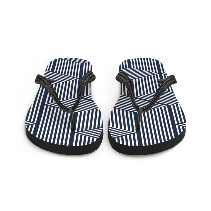 Valantomode | Women's Navy Maze Flip-Flops - Cushioned Beach Sandals