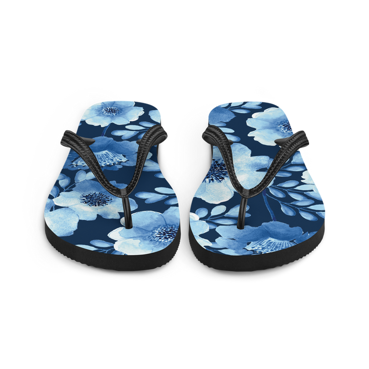 Valantomode | Women's Azure Floral Flip-Flops - Summer Beach Sandals