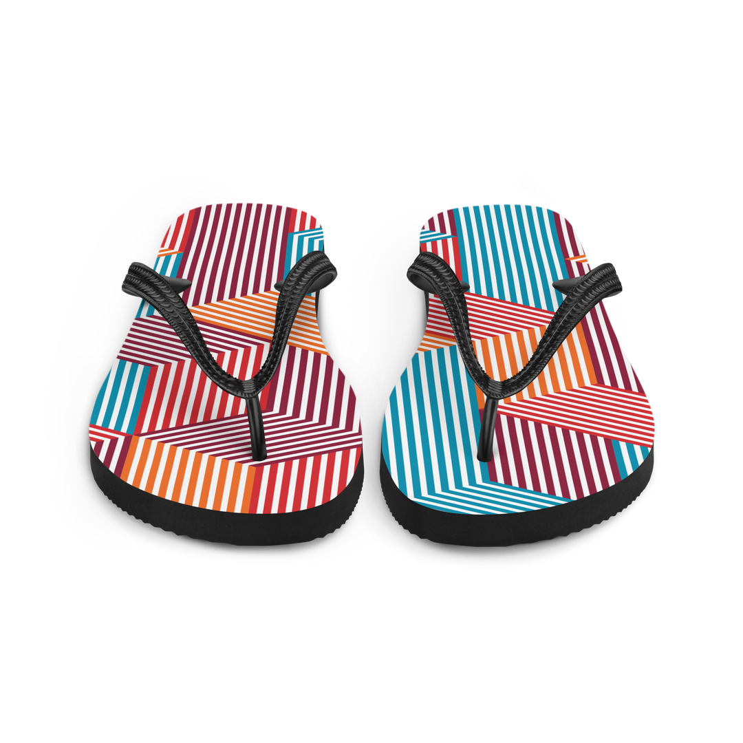 Valantomode | Women's Prism Flip-Flops - Colorful Beach Sandals