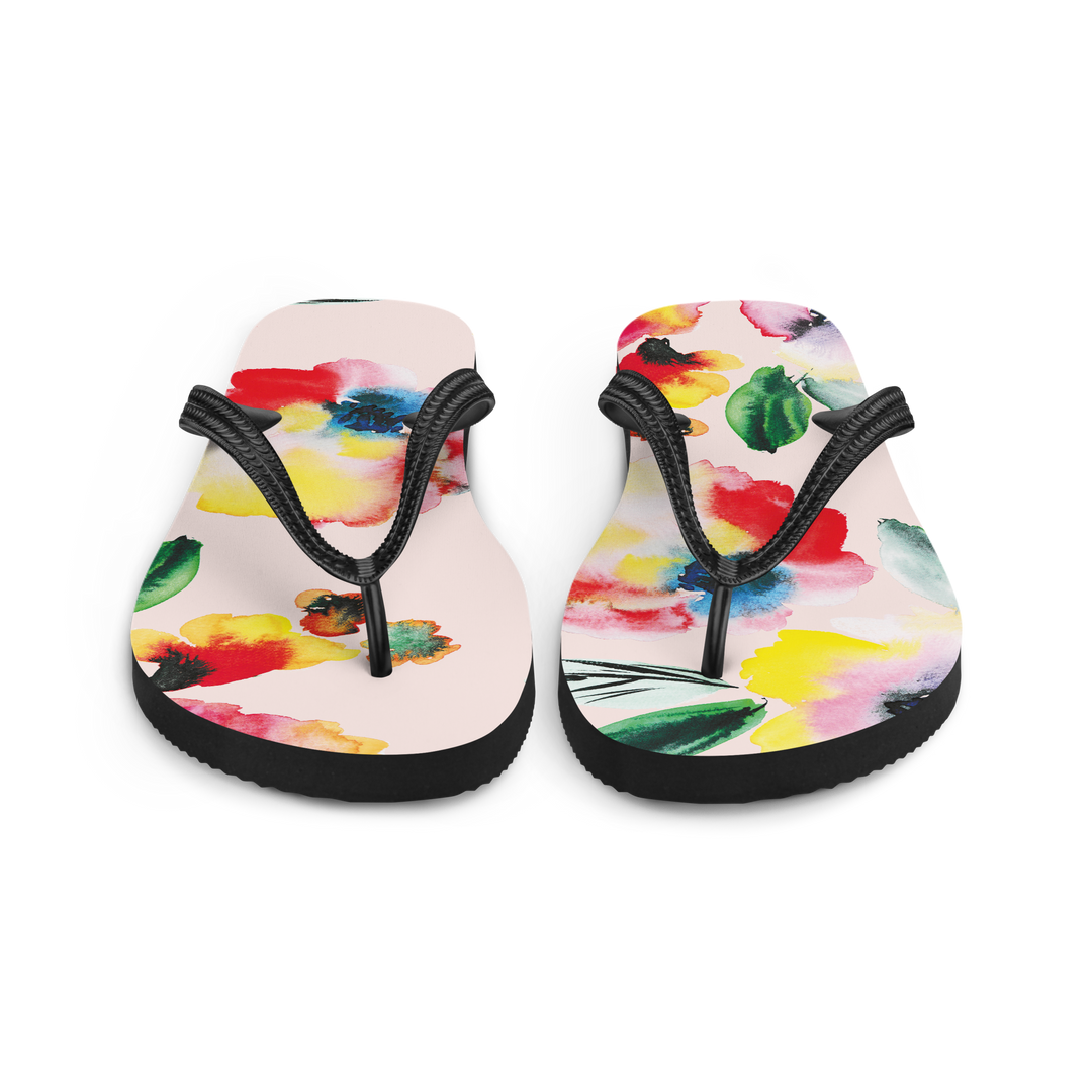 Valantomode | Women's Floral Flip-Flops - Beach Sandals