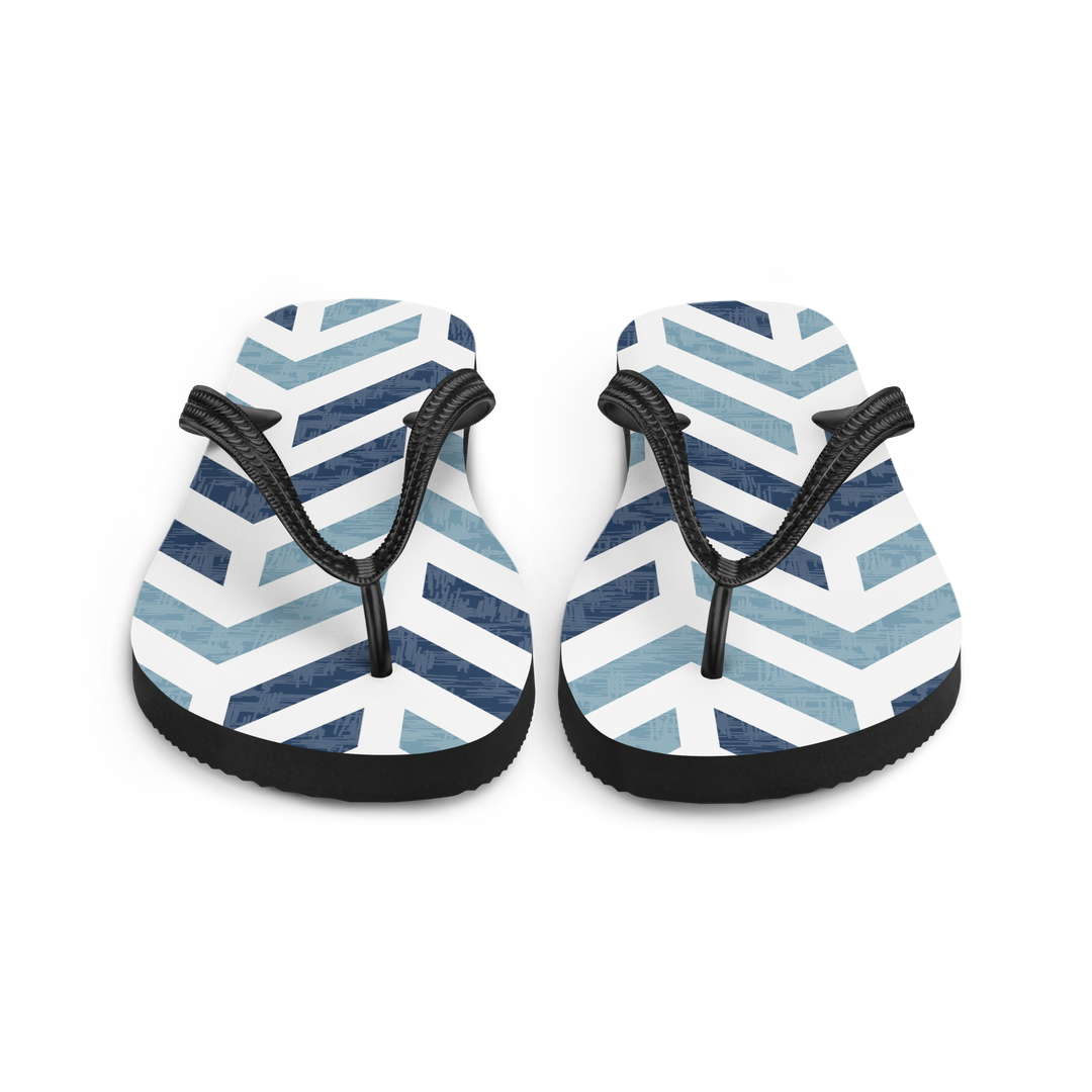 Valantomode | Women's Chevron Flip Flops - Cushioned Beach Sandals