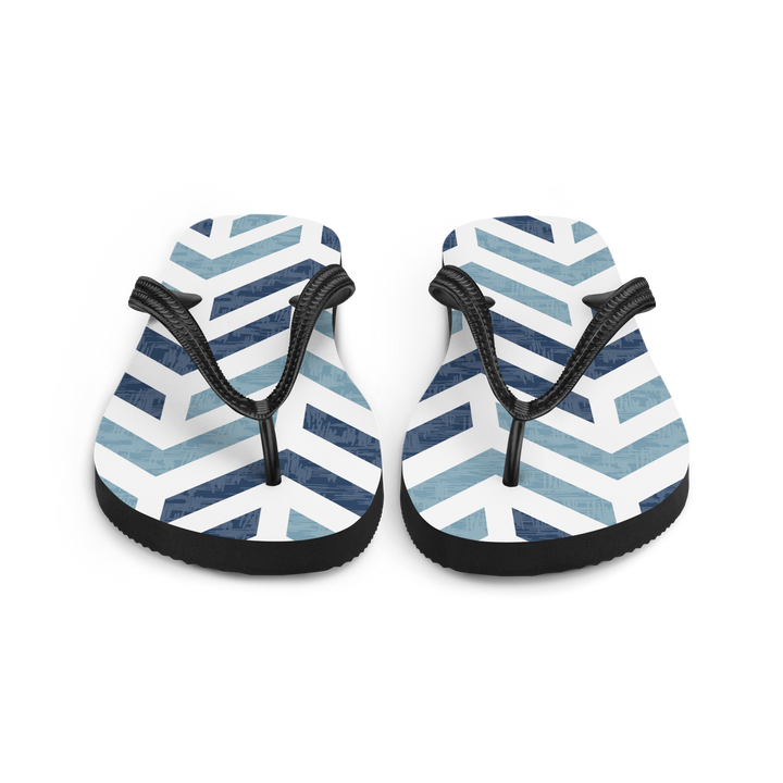 Valantomode | Women's Chevron Flip Flops - Cushioned Beach Sandals