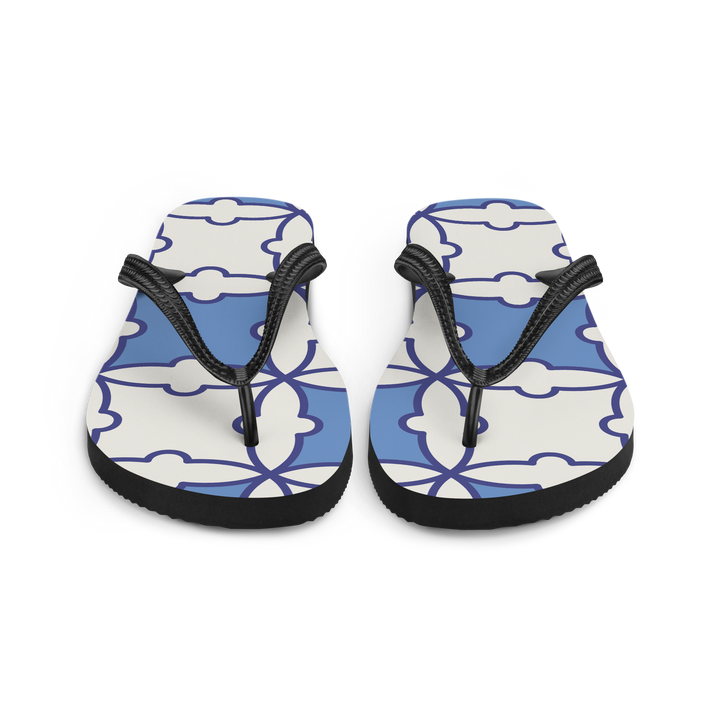 Valantomode | Women's Azure Mosaic Flip-Flops - Beach Sandals