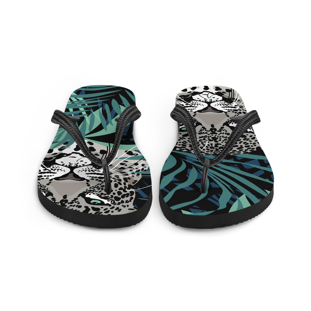 Valantomode | Women's Jungle Print Flip-Flops - Beach Sandals